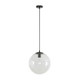 300mm Sphere Clear Glass Shade Pendant Light With Black Metalware E27 IP20 25W 300mm Sphere Clear Glass Shade Pendant Light With Black Metalware E27 IP20 25W